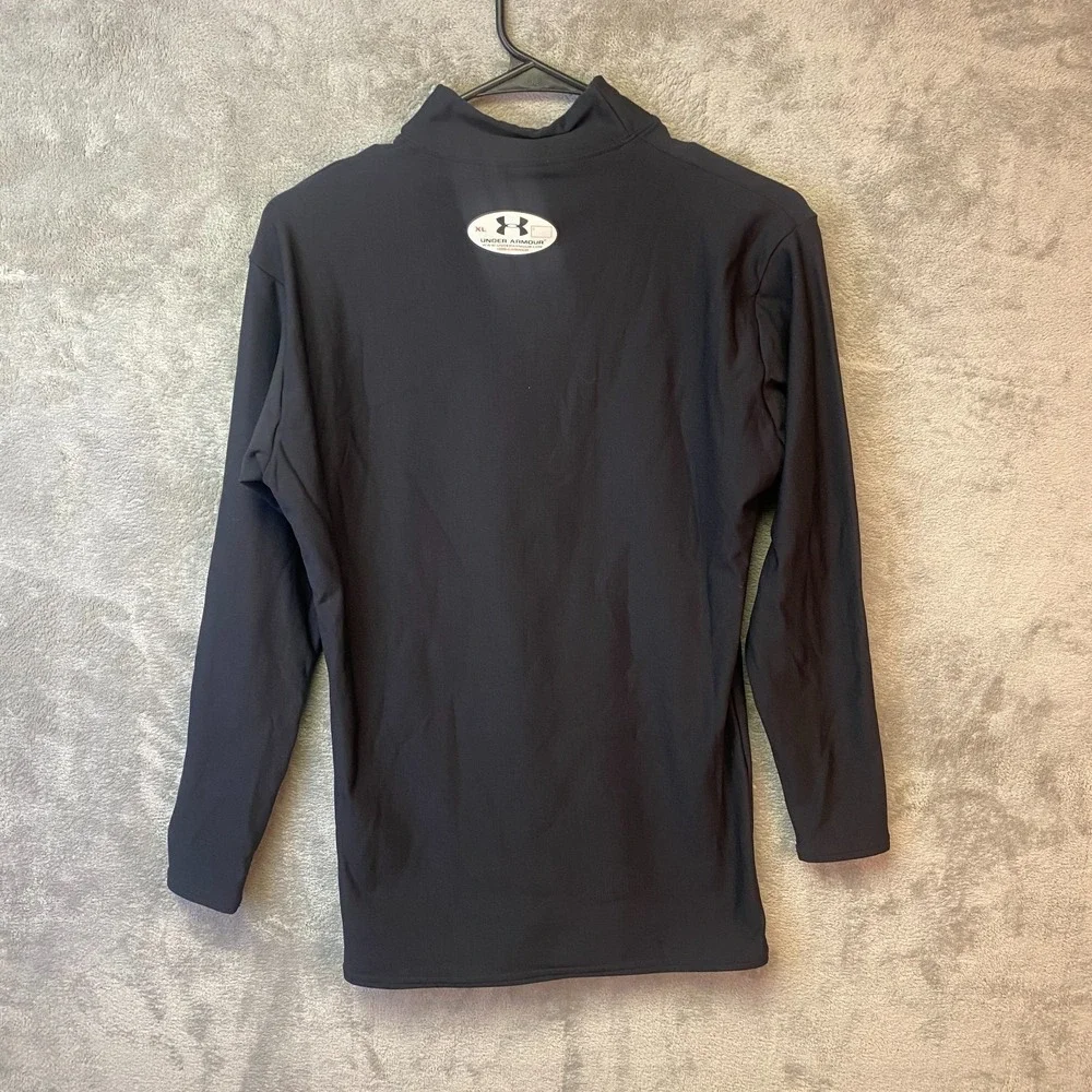 Under Armour Mens XL Black Compression Mock Neck Long Sleeve Base Layer Shirt
